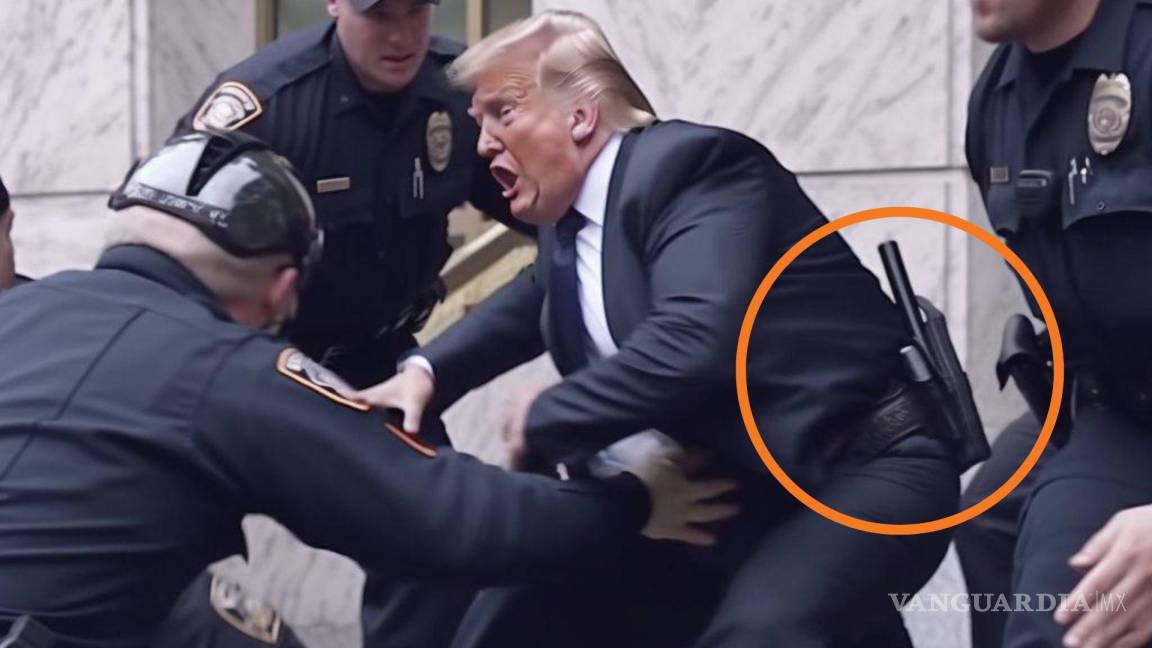 $!Para que no le cuenten, fotos de la detención de Donald Trump son fake