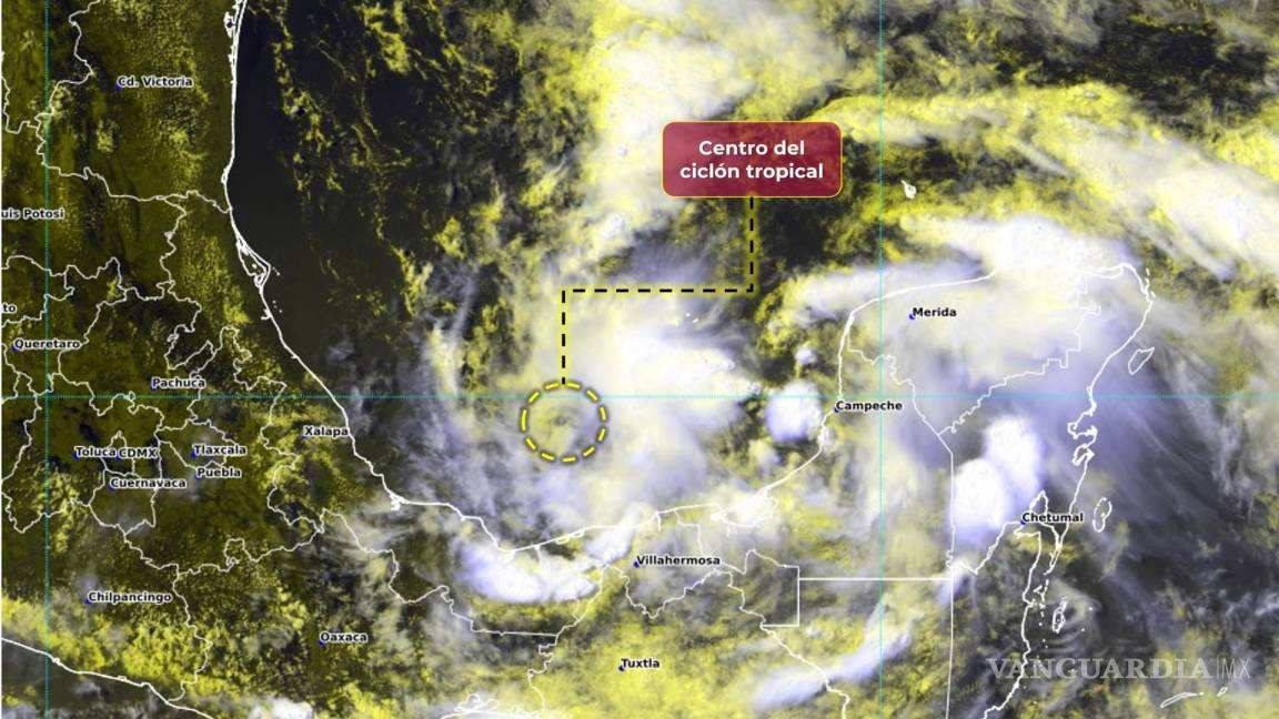 Potencial ciclón tropical uno se forma al sur del Golfo de México, en costas de Campeche y Tabasco