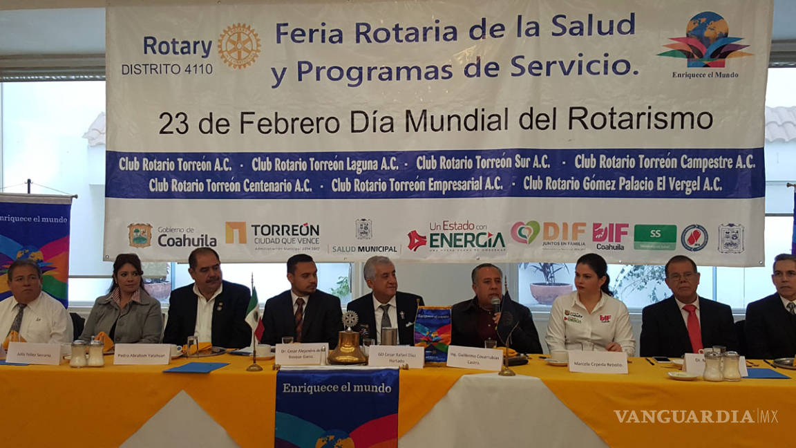 Celebrarán en Torreón Día de Rotarismo con feria de la salud