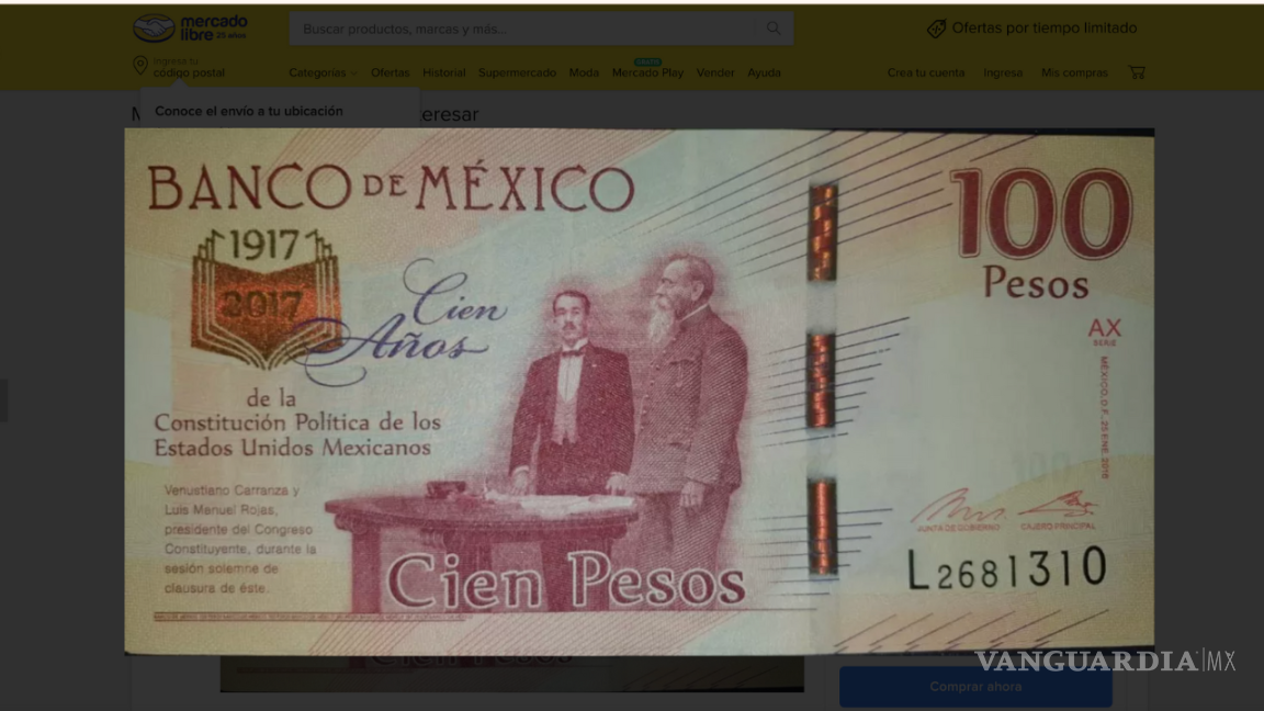 $!Lo que hace que algunos coleccionistas estén dispuestos a pagar hasta 1,000,000 de pesos por este billete es su estado de conservación impecable.