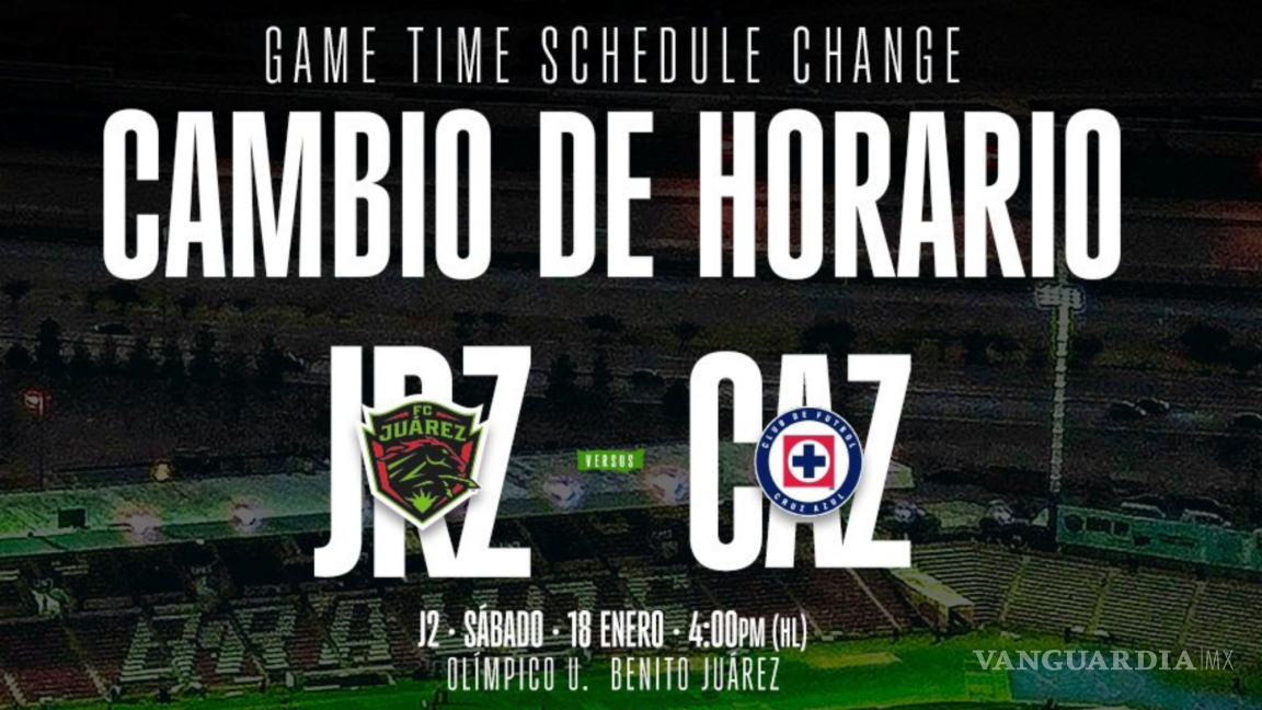 Juárez anuncia cambio de horario en juego contra Cruz Azul