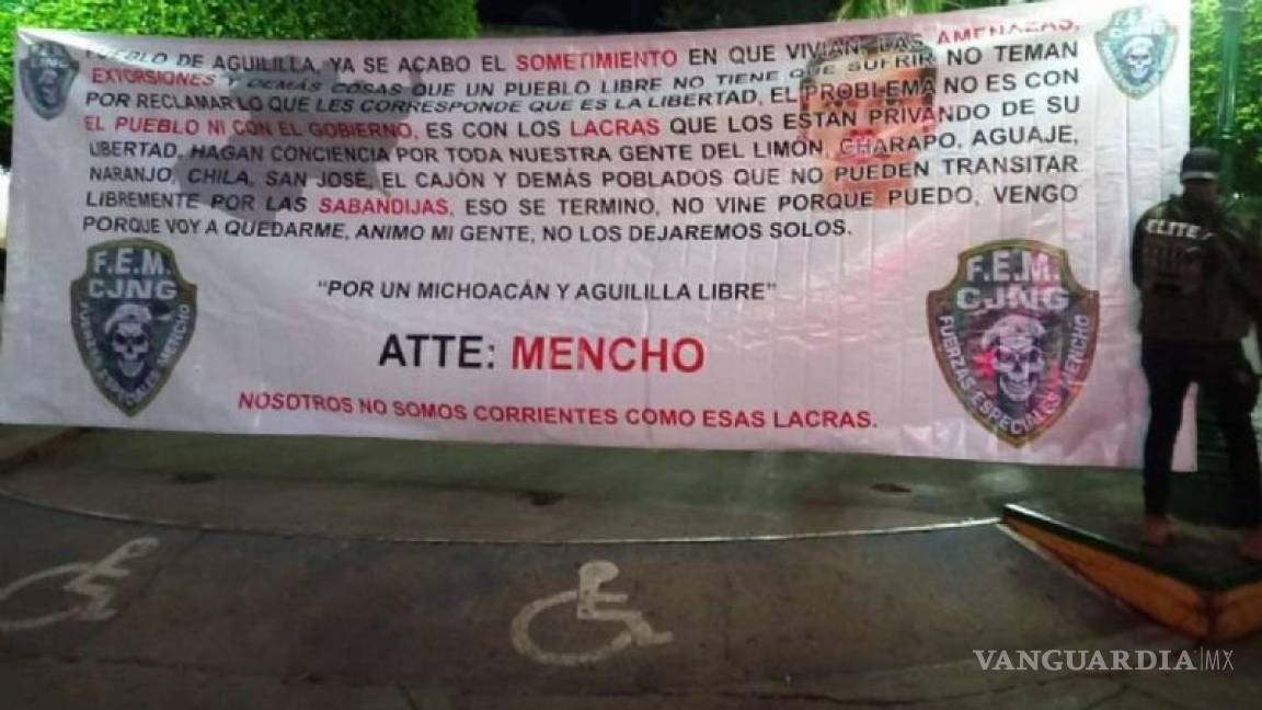 'Vengo porque voy a quedarme'... 'El Mencho' advierte que se acabó la violencia en Aguililla