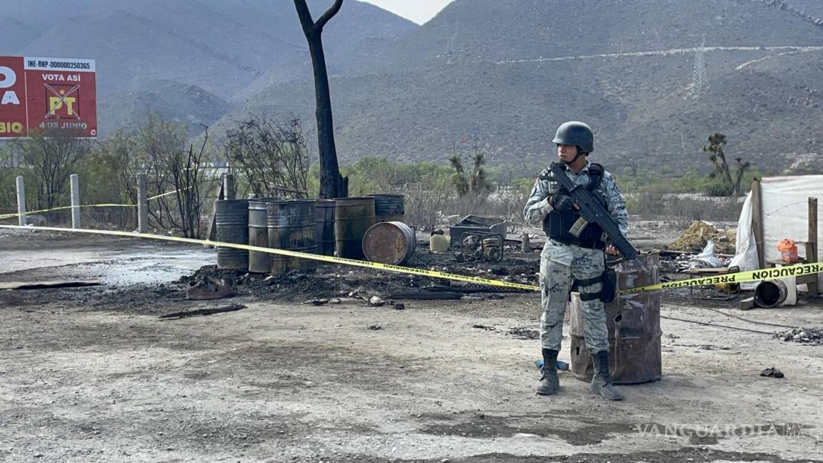 Se incendia negocio de diésel en la carretera Monterrey-Saltillo; acuden bomberos y Guardia Nacional