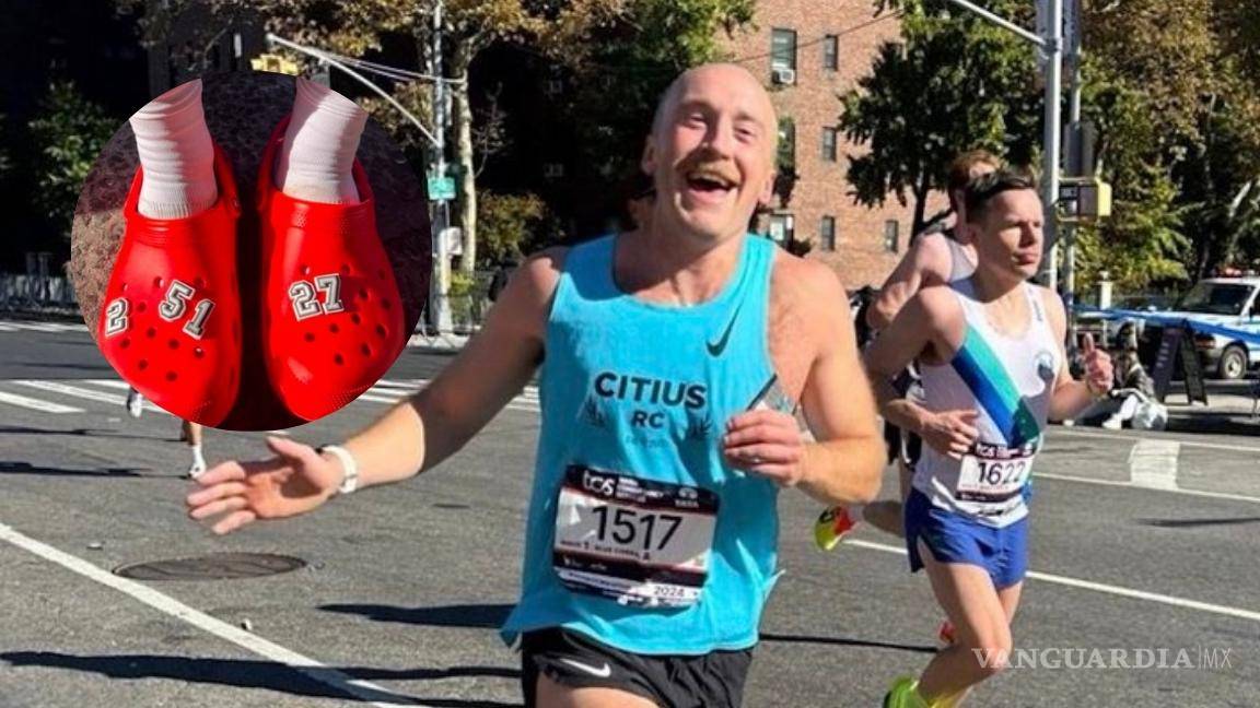 Kevin Leimkuhler rompe récord mundial en Maratón de Nueva York ¡corriendo en Crocs!