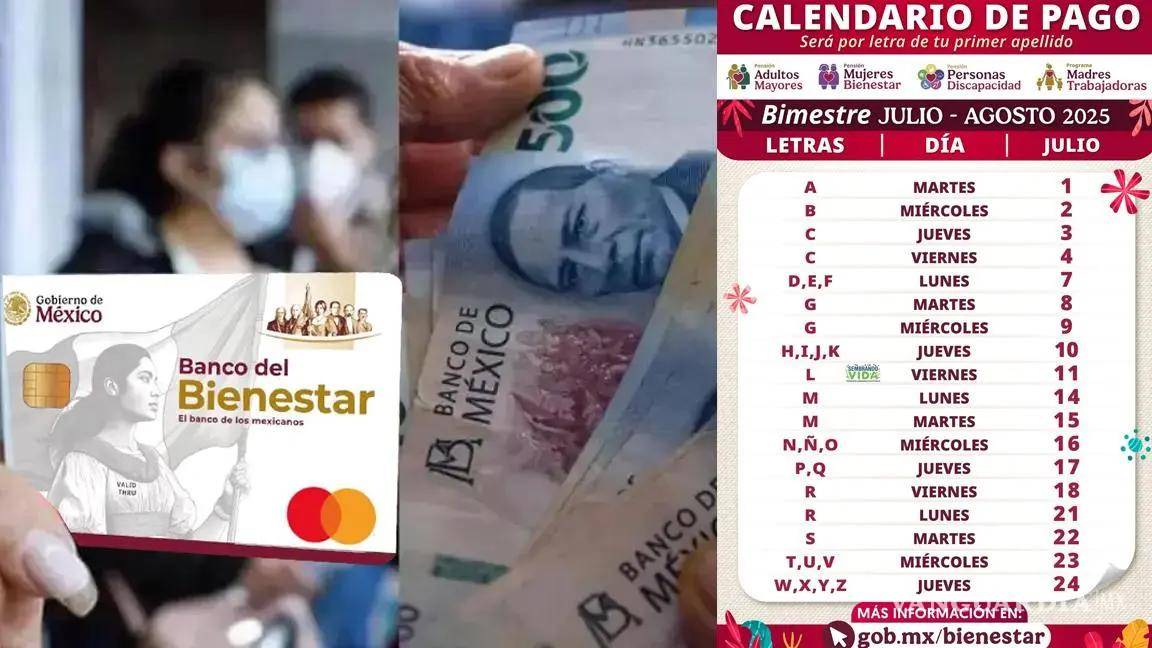 ¡Último día de la Pensión del Bienestar Julio 2025!... ¿Qué apellidos reciben su pago de 6 mil 200 este día 24?