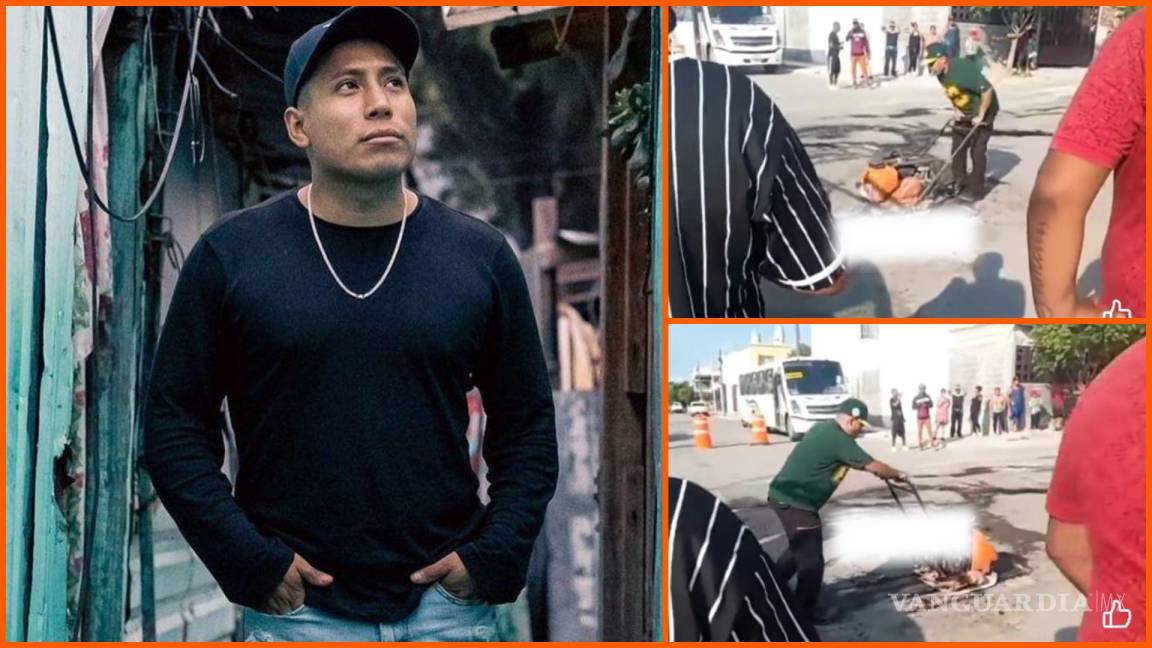 ‘La ciudad con más baches de México’: Youtuber visita Saltillo y ayuda a reparar asfalto en calles de Teresitas (VIDEO)