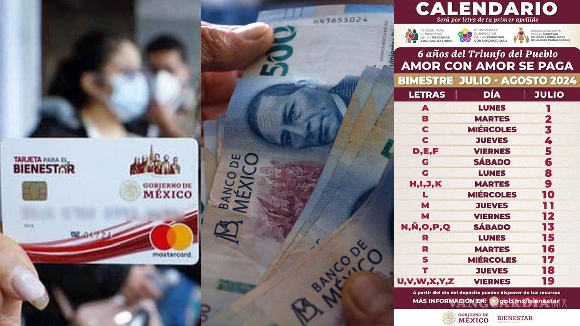 Pensión del Bienestar 2024... ¿Qué apellidos reciben el pago de 6 mil pesos del 3 al 6 de julio, según el calendario?