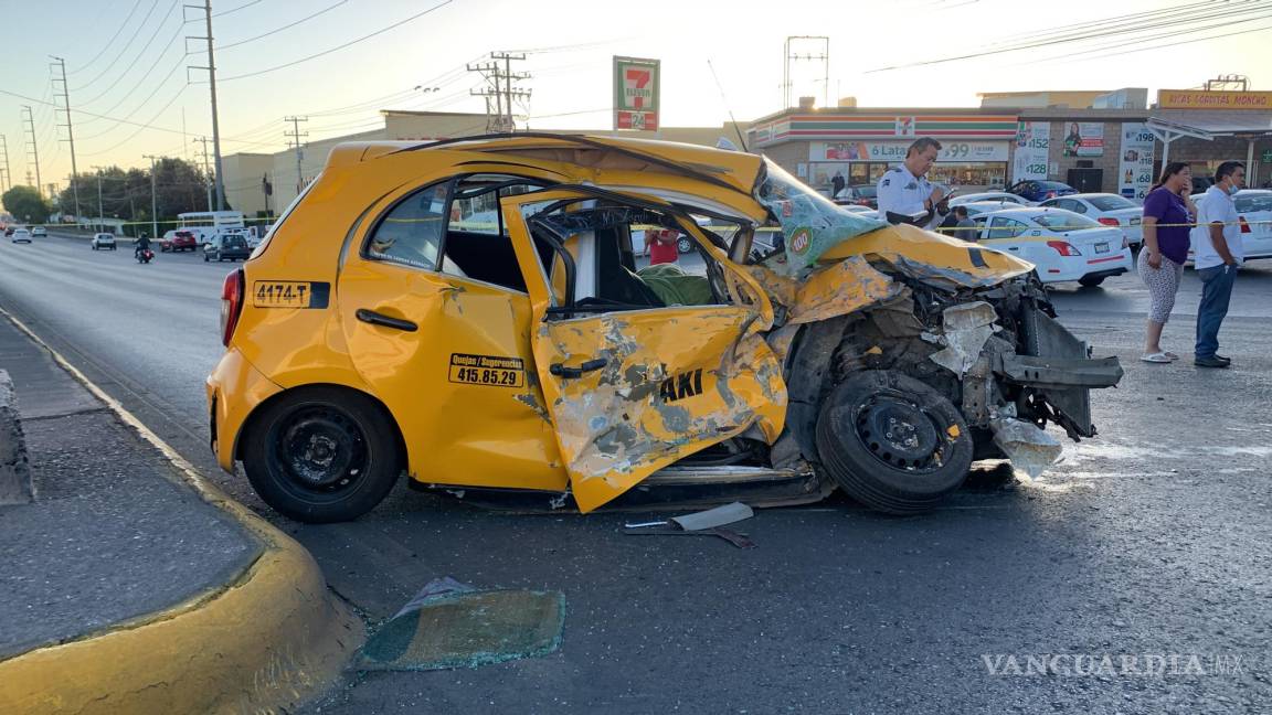 Saltillo: muere taxista en aparatoso accidente; presunto responsable es detenido
