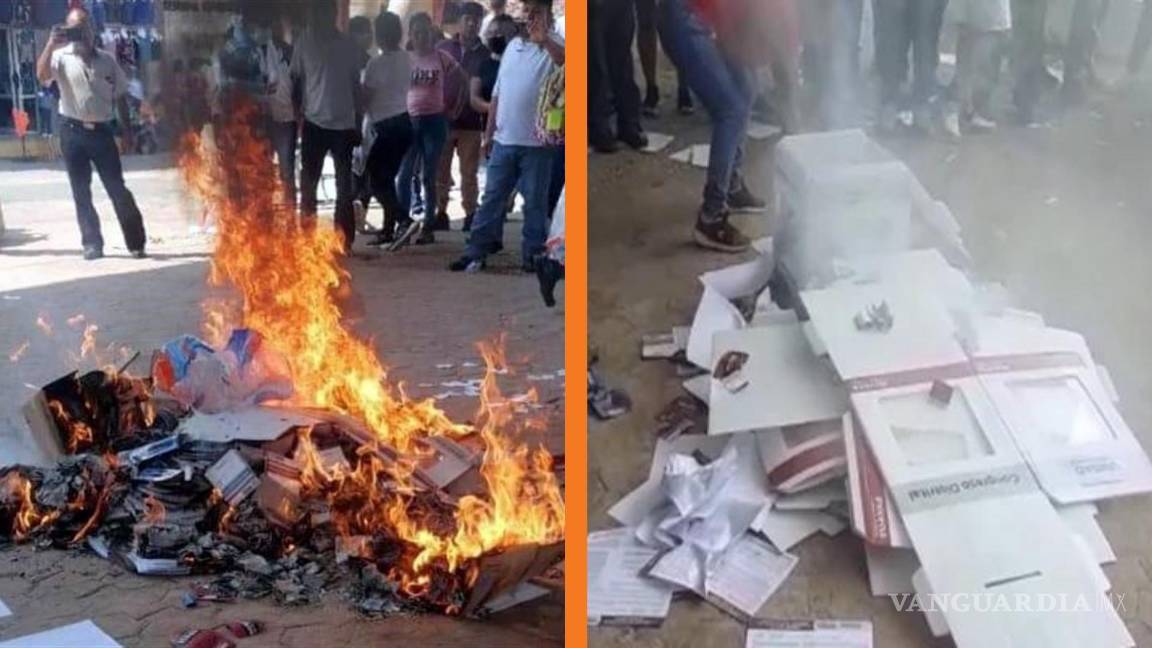 Durante jornada electoral de Morena, queman urnas y boletas en Chiapas