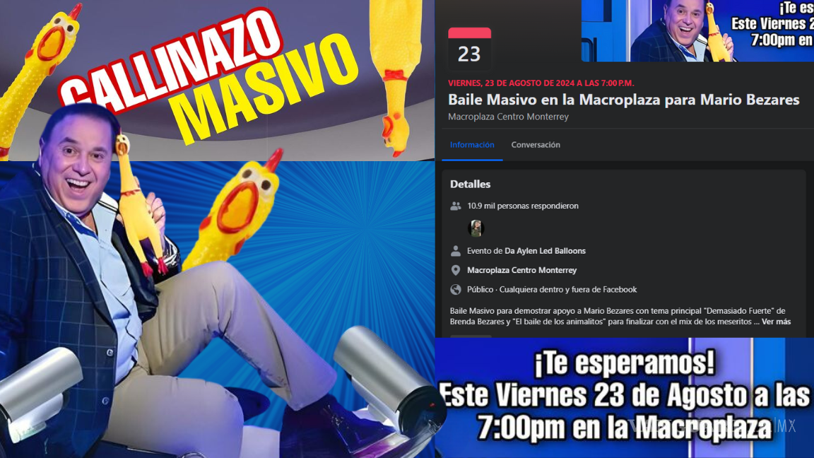 Con un pollo gritón y ropa amarilla... Organizan baile masivo en la Macropalza de Monterrey para apoyar a Mario Bezares