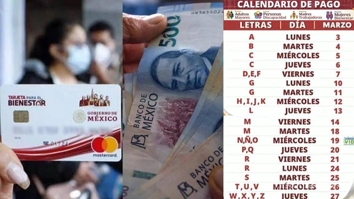 Pensión del Bienestar... ¿Qué apellidos reciben su pago de 6 mil 200 y 12 mil 400 pesos del 18 al 27 de marzo, según el calendario?