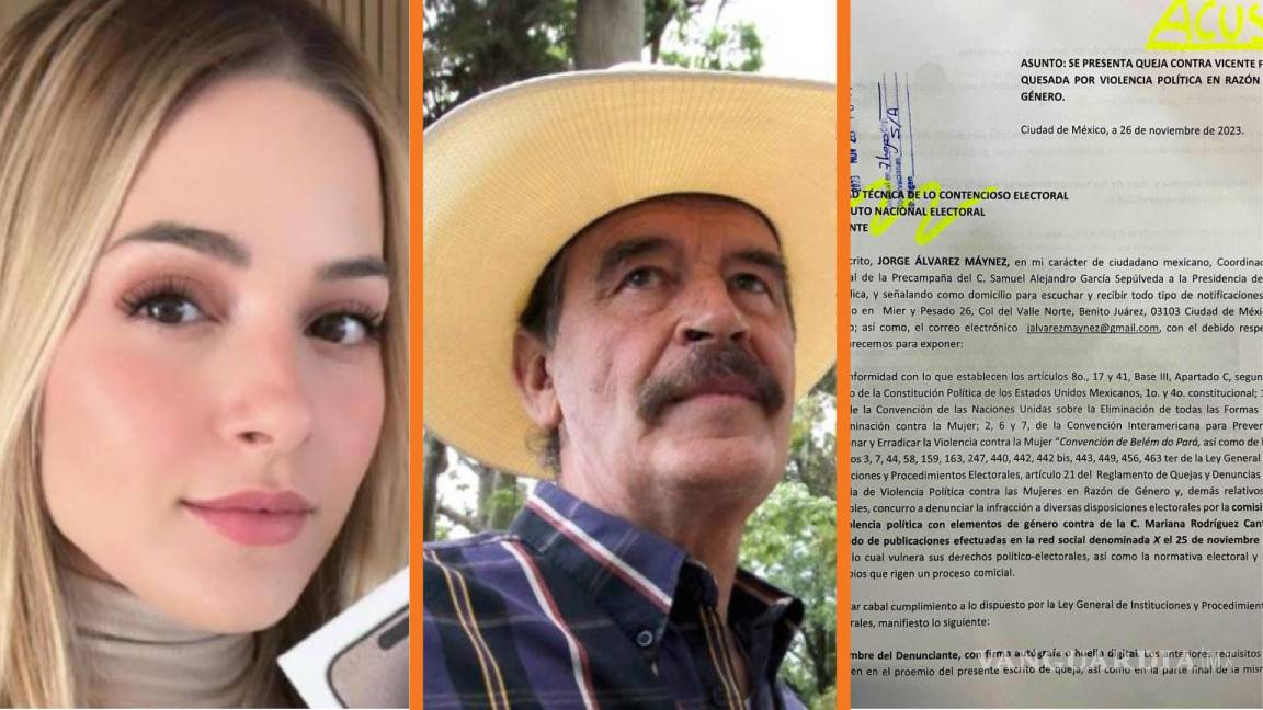 Movimiento Ciudadano denuncia a Fox ante INE por violencia de género contra Mariana Rodríguez