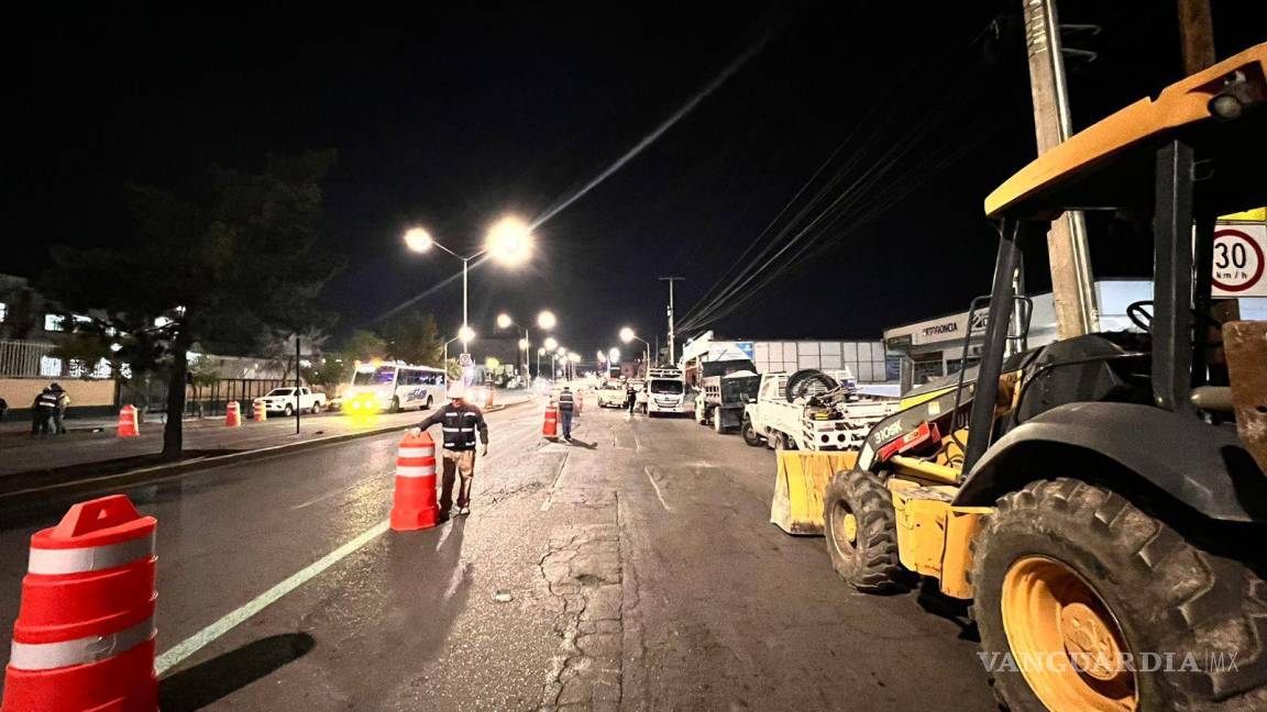 Saltillo: arrancan trabajos de Agsal sobre V. Carranza: habrá cierres parciales durante las noches