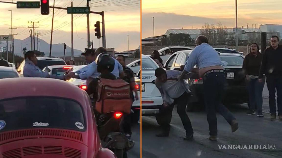 ¿Furia al volante? Automovilistas se pelean a golpes en calles de Saltillo (video)