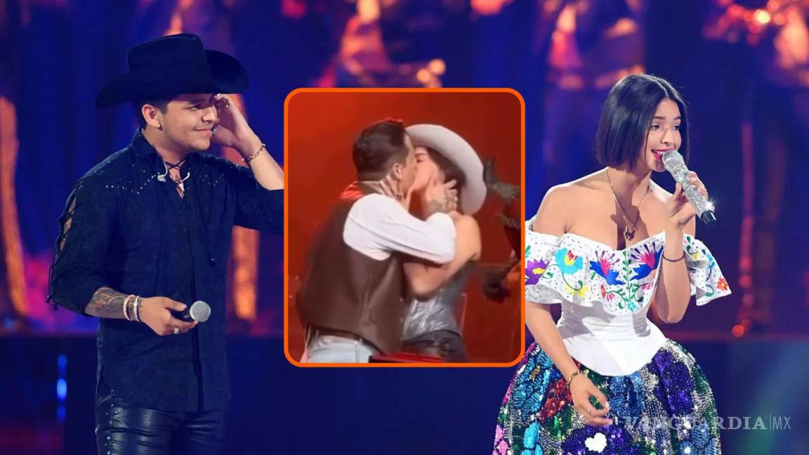 ¿Unos descarados?... Christian Nodal besa a Ángela Aguilar en pleno escenario del Auditorio Nacional