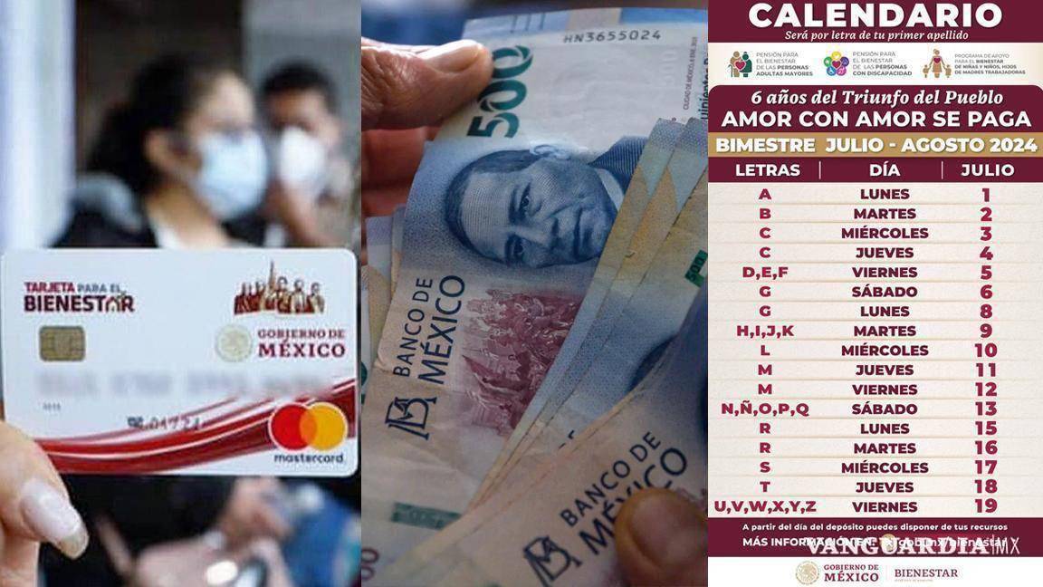 Pensión del Bienestar 2024... ¿Qué apellidos reciben el pago de 6 mil pesos el 18 y 19 de julio, según el calendario?