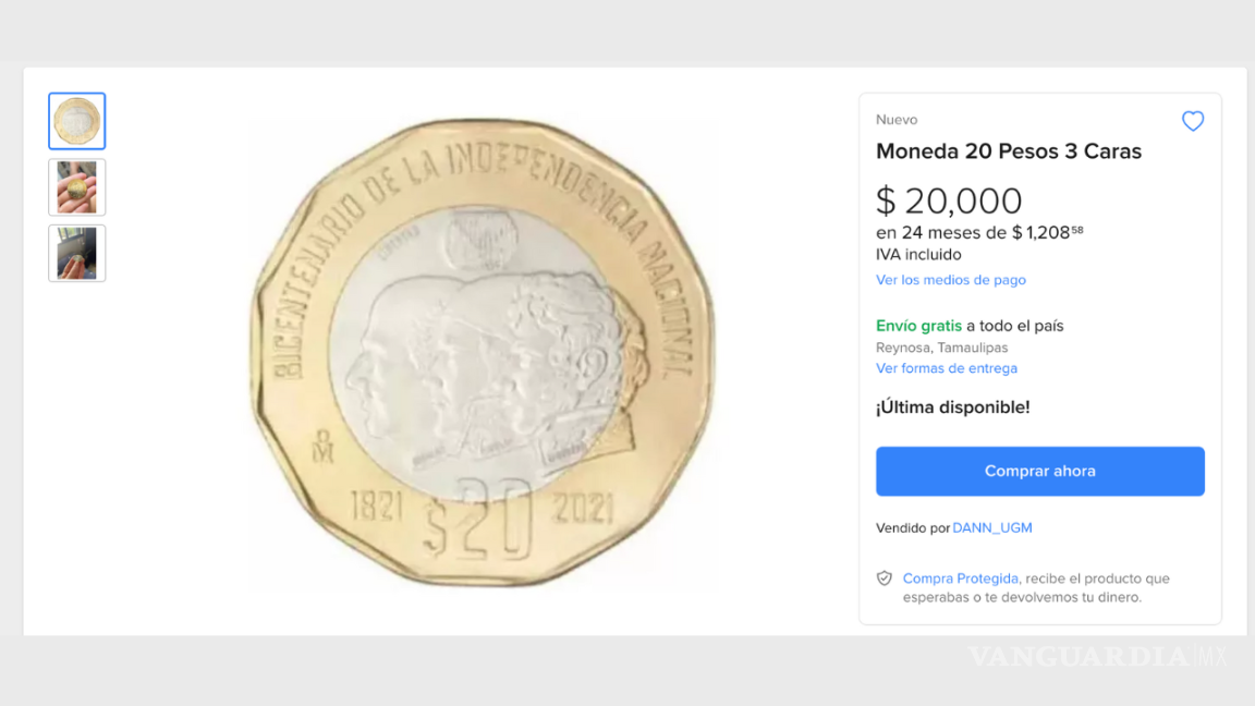 Por esta razón, esta moneda antigua de 20 pesos mexicanos se vende en 20 mil pesos