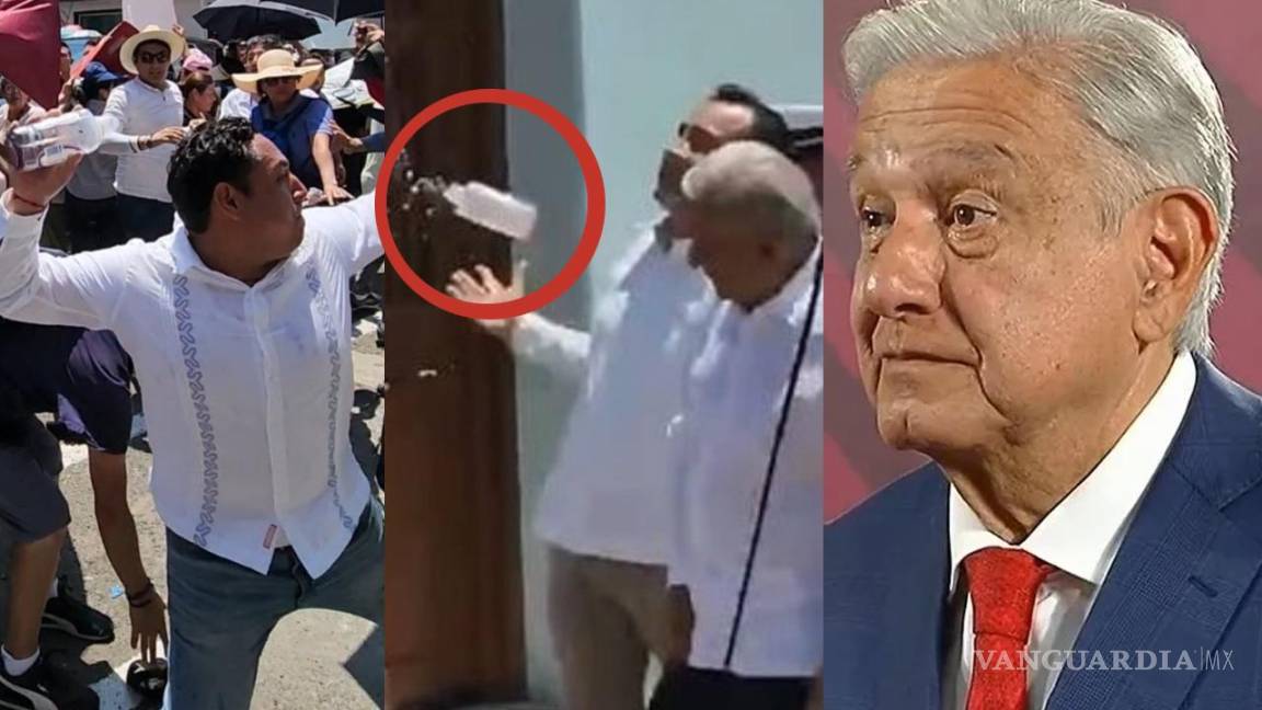 ‘Entiendo que están enojados’... AMLO minimiza y bromea sobre el ataque que recibió con una botella de agua en Veracruz