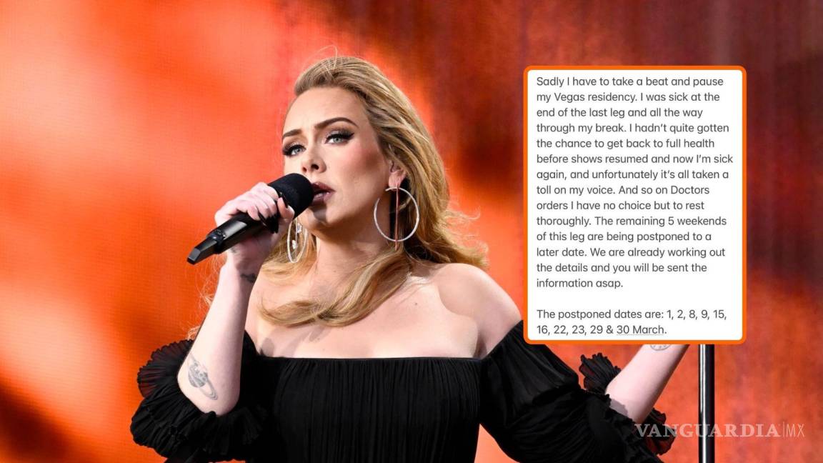 ¿Está grave? Adele ‘cancela’ su residencia en Las Vegas por enfermedad