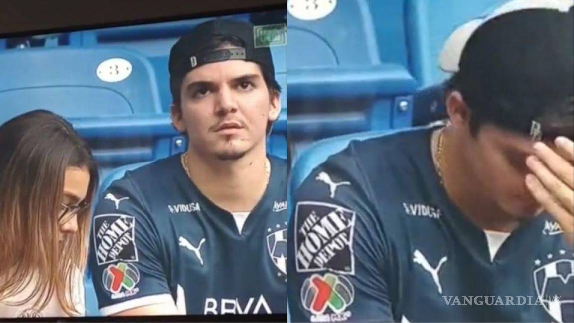 ¡Ese compa ya está muerto!... captan en TV a aficionado de Rayados siendo infiel con otra mujer en el estadio BBVA (video)