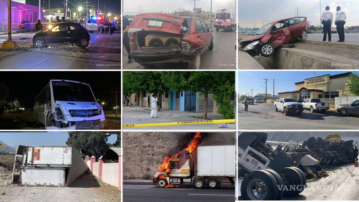 Coahuila: oscuro inicio de vacaciones con 8 muertos, volcaduras, choques e incendio
