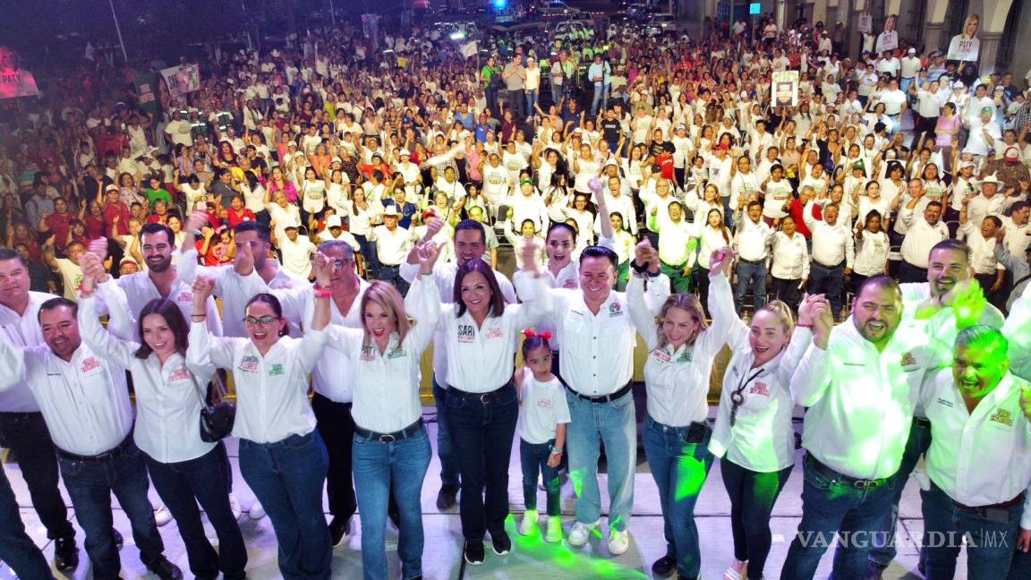 Cierra campaña en la plaza principal de Frontera Sara Pérez Cantú, candidata del PRI-PRD-UDC a la alcaldía