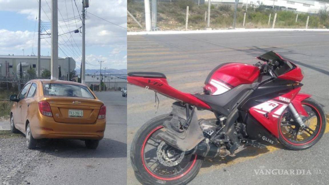 $!El Beat se salió del camino y terminó dentro de un predio baldío con daños en la parte frontal.