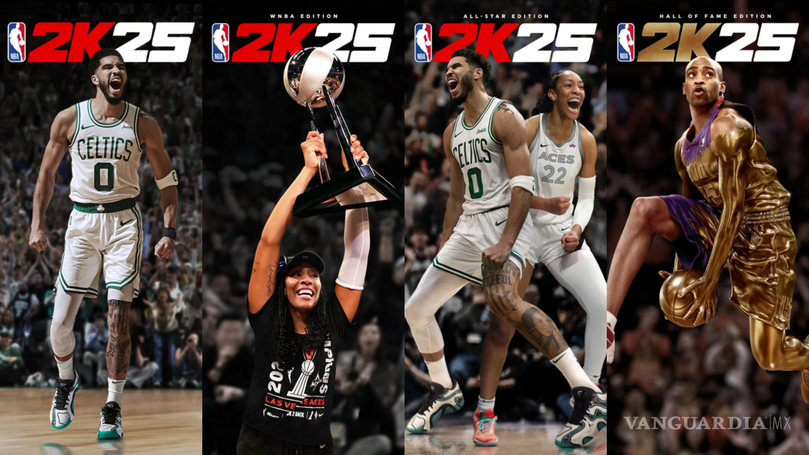 2K Sports revela las portadas de NBA 2K25 con Jayson Tatum, A’Ja Wilson como la primera mujer en la historia y Vince Carter