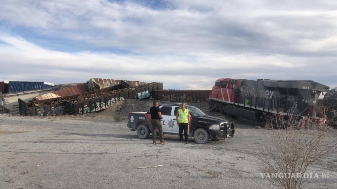 Supuestos asaltantes descarrilan tren de carga en ejido de Parras de la Fuente, Coahuila
