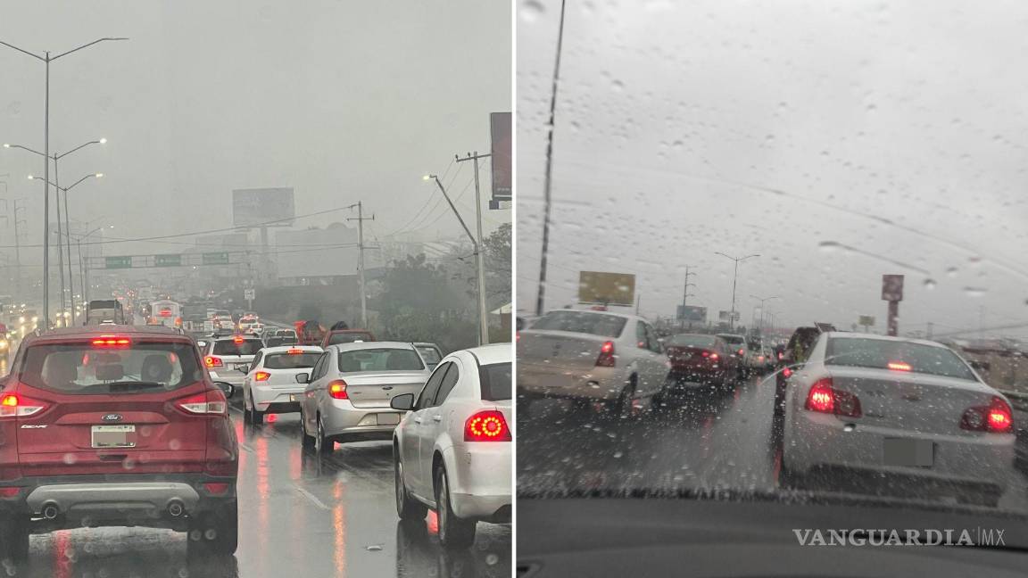 Lluvia en Saltillo agrava caos vehicular, señalan ciudadanos
