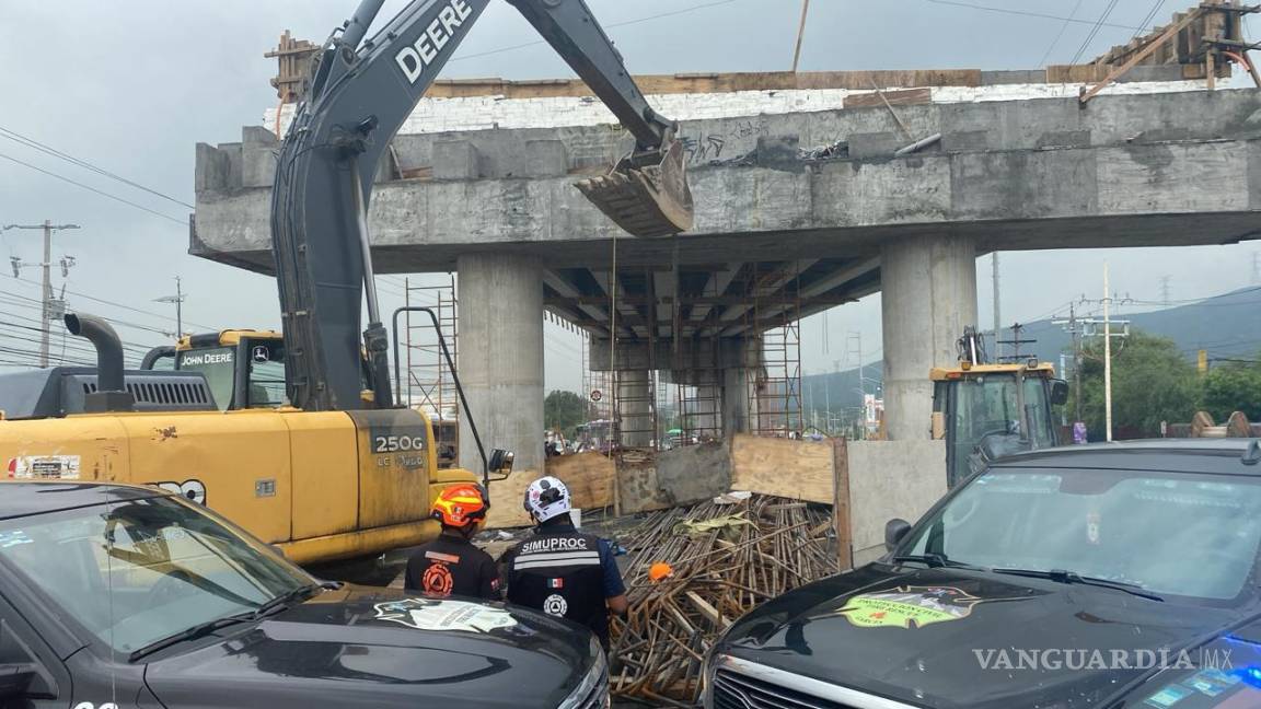 Accidente en construcción de puente deja un muerto y tres heridos, en Nuevo León