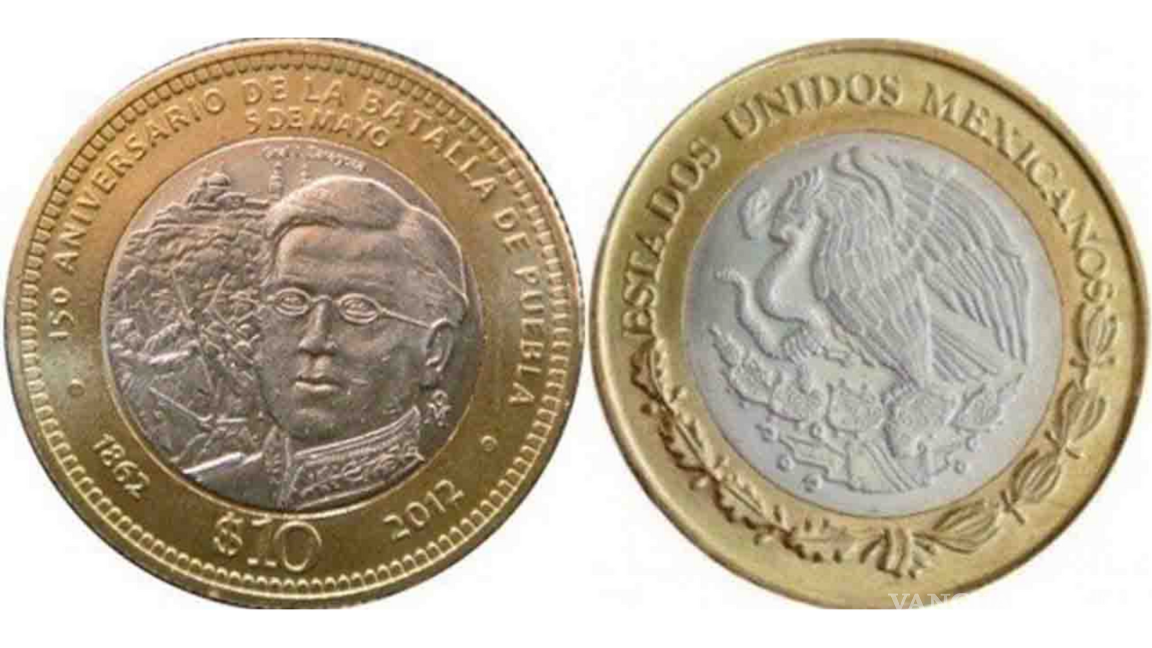 $!Segunda moneda: 150 Aniversario de la Batalla de Puebla (Año 2012)