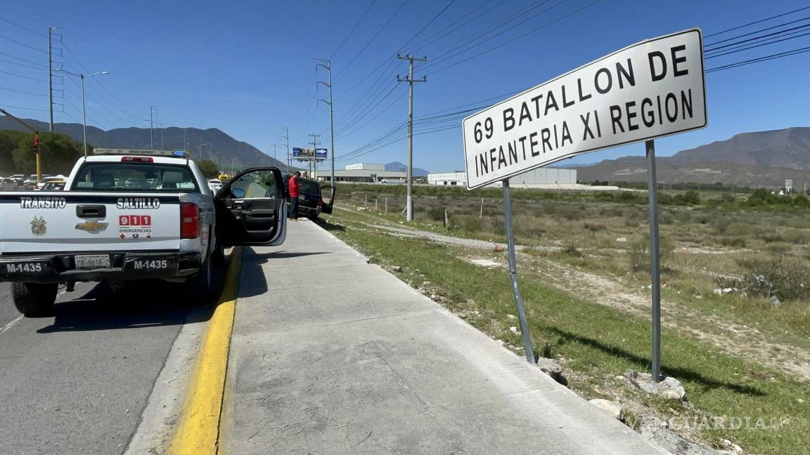 Saltillo: Aceite derramado en pavimento estuvo a punto de provocar volcadura