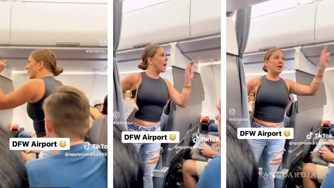 Mujer discute con un pasajero inexistente en un avión, habría sufrido una crisis nerviosa (video)