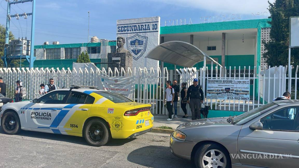 Amenaza de tiroteo en secundaria moviliza a policías de Monterrey, en Nuevo León