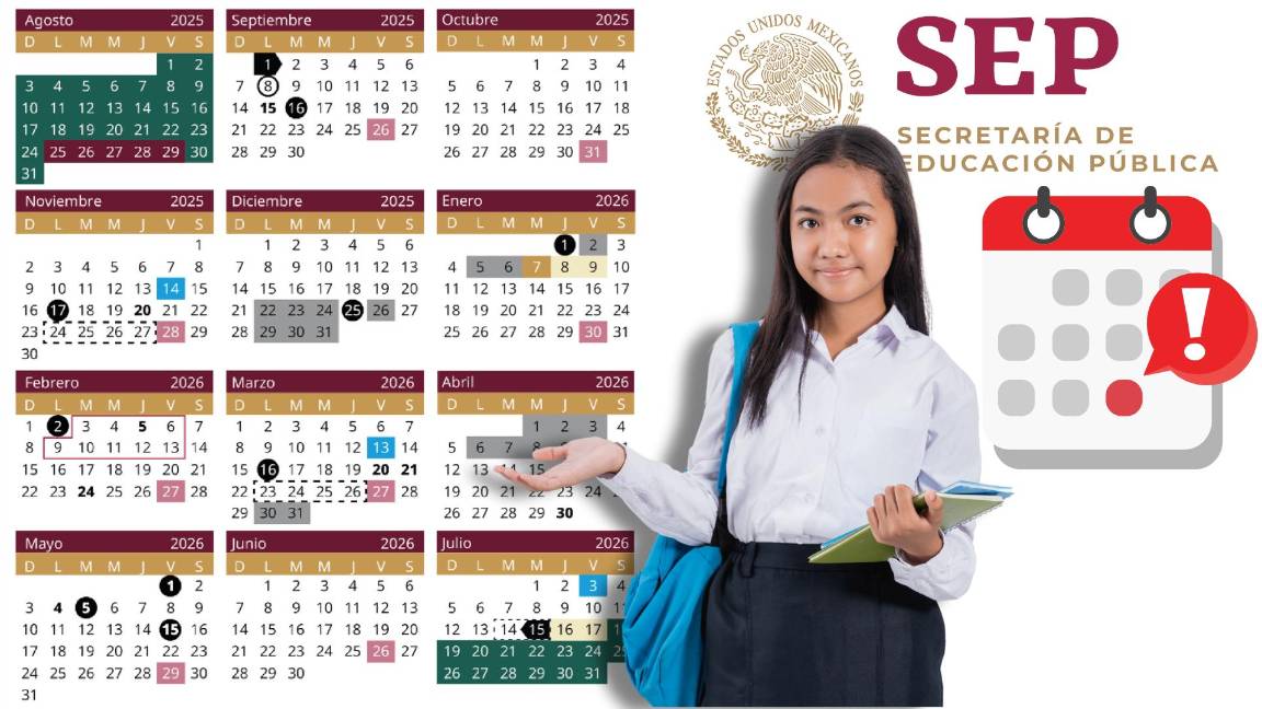 Publican calendario escolar 2025-2026 de la SEP: ¿Cuándo inician clases, vacaciones y puentes?