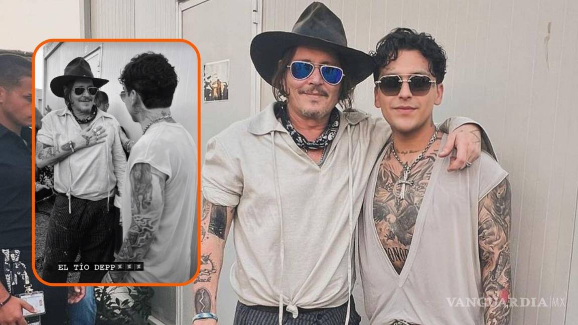 Reunión de galanes... Johnny Depp se encuentra con Christian Nodal en Italia ¿habrá colaboración?