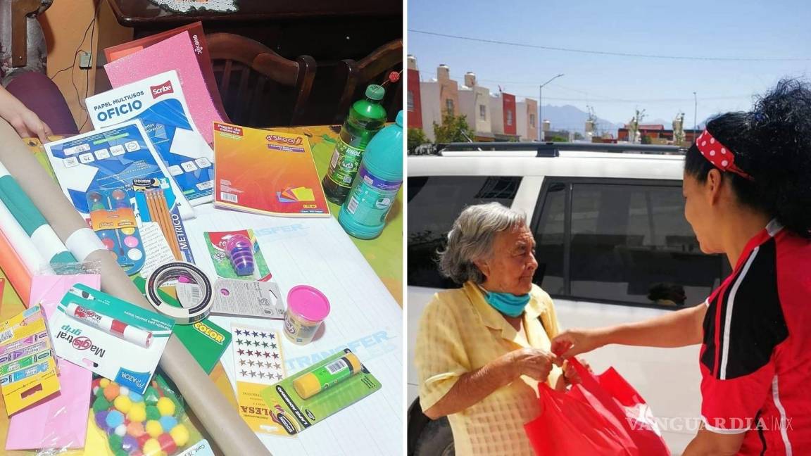 ‘Sandra’s móvil’; el vehículo que reparte útiles escolares y apoyos en Saltillo a quienes más los necesitan