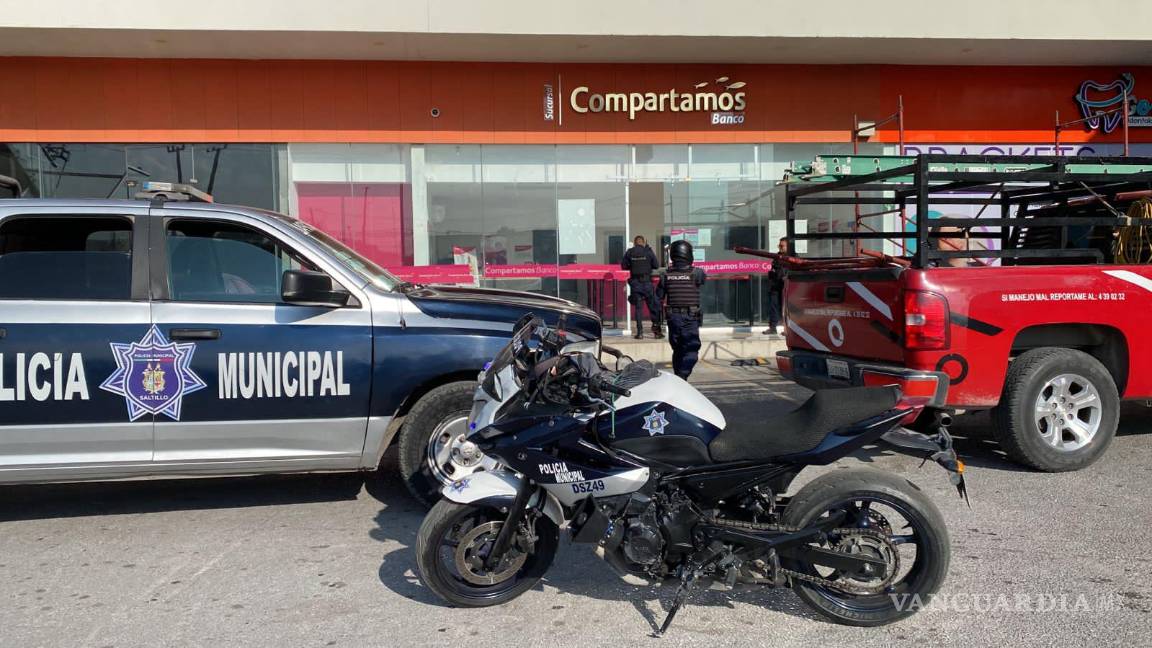 Dañan sistema de seguridad de banco en Saltillo, no lograron llevarse el efectivo