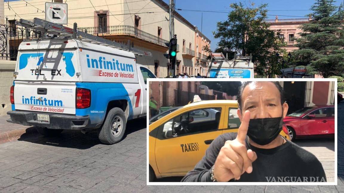 Saltillo: taxista se queja por manifestación de Telmex; ‘¿y cuando ustedes lo hacen?’, le responden