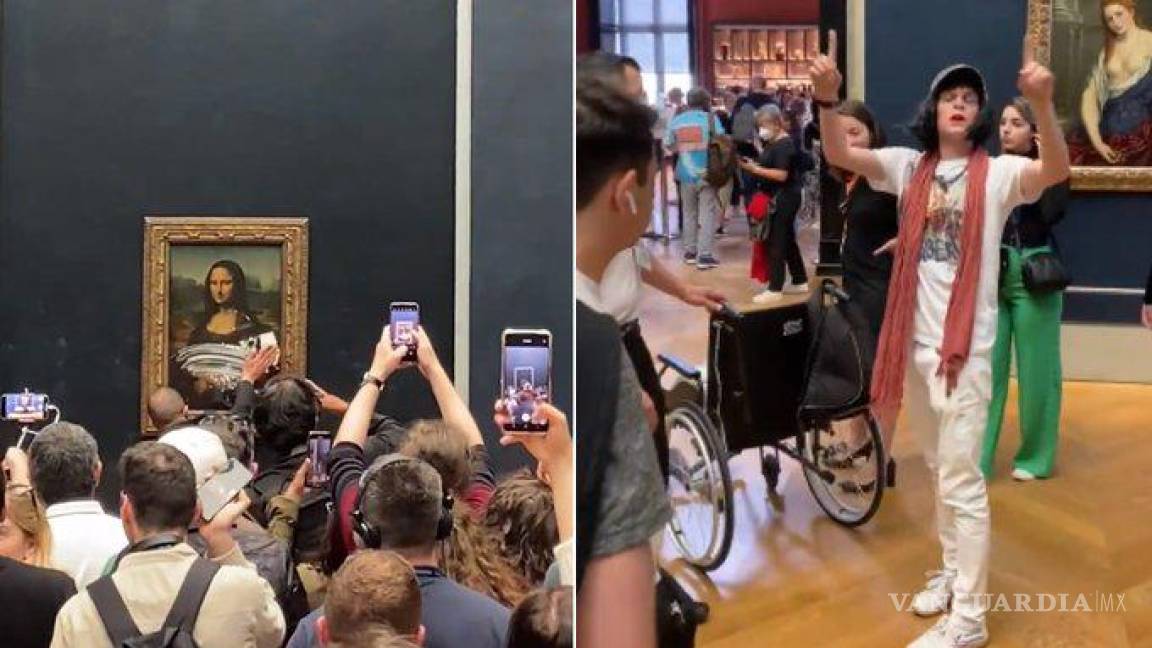 Hombre lanzó un pastel a la Mona Lisa