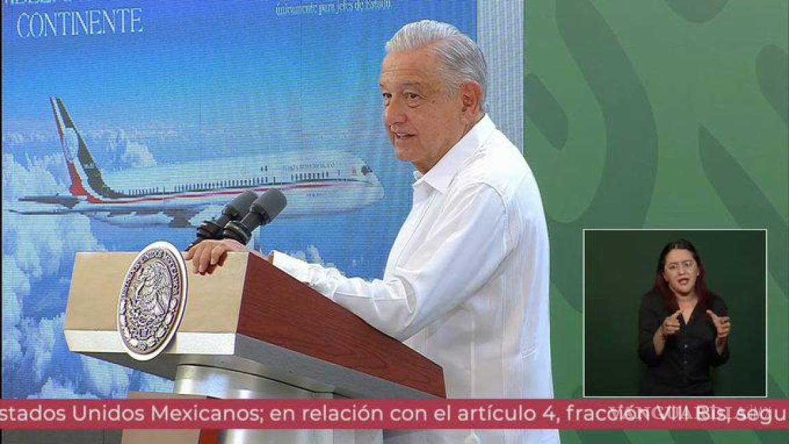 Precio del avión presidencial bajó por un defecto de fábrica, asegura AMLO