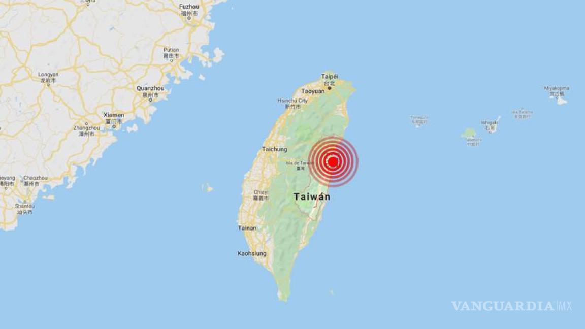 Sufren sismo en Taiwán de 6.5; no se han reportado fallecidos