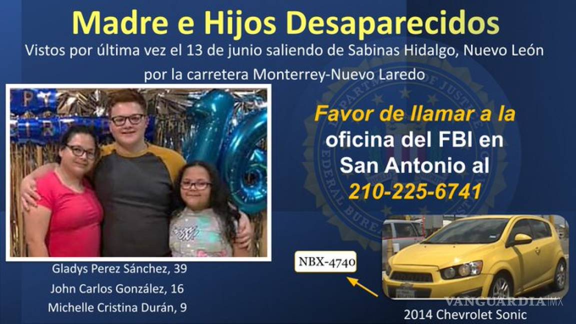 FBI buscará a familia estadounidense desaparecida en carretera Monterrey-Nuevo Laredo