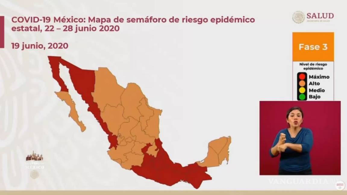 Semáforo de COVID-19: 15 estados de México en rojo y 17 en naranja