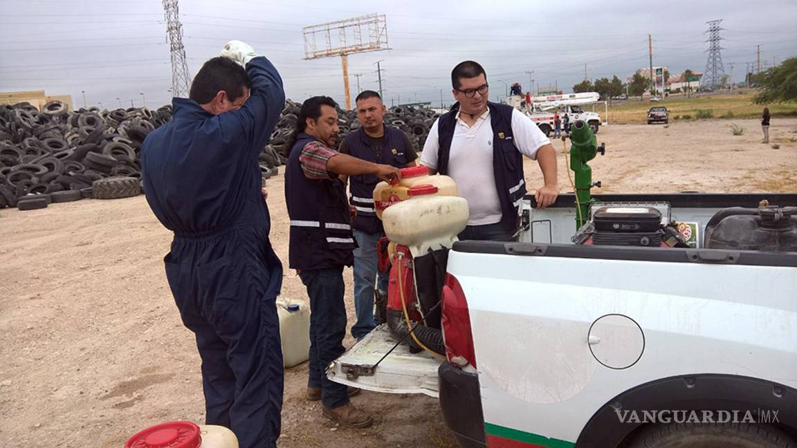 $!Fumigan más de 45 mil llantas de Centro de Acopio en Piedras Negras