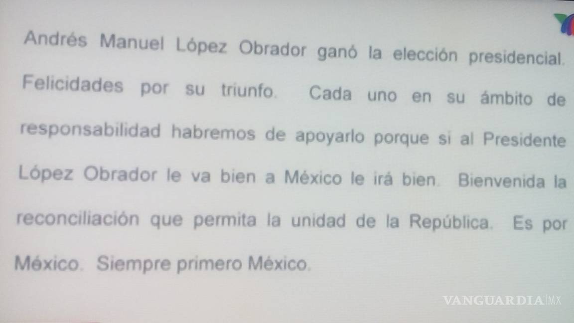$!Carlos Salinas de Gortari felicita a AMLO