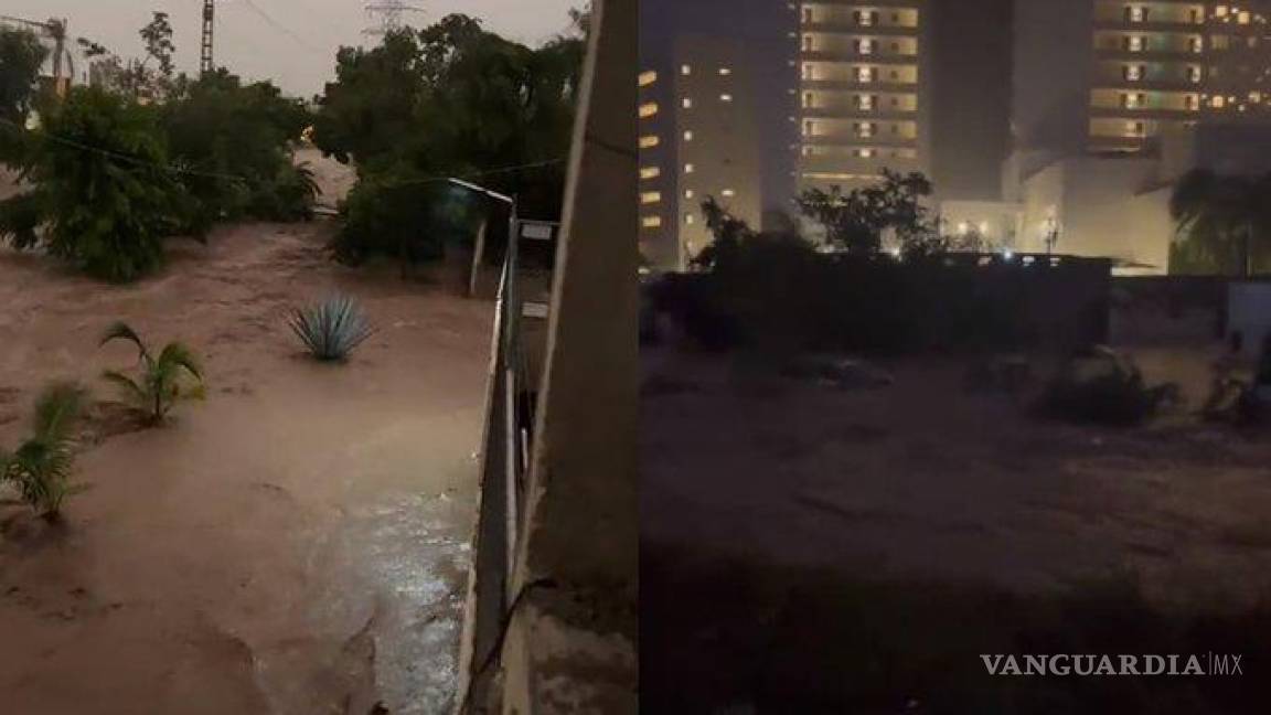 Puerto Vallarta sufre fuerte inundación, corrientes arrastran vehículos y desatan caos