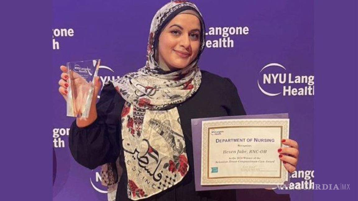 Despiden a enfermera tras recibir premio, tras llamar genocido a conflicto en Gaza