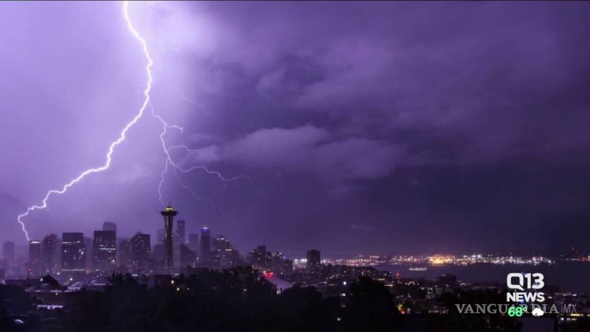 Tormenta eléctrica en Seattle asombra a habitantes; caen más de 2 mil 200 rayos